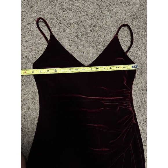 BETSY ADAM Purple Maroon Velvet Evening Gown Dress Slit Pageant Prom Wedding Sz6 - Picture 8 of 10